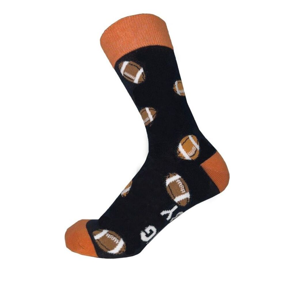 Star Mens Rugby Ball Cotton Blend Socks / Multicolored